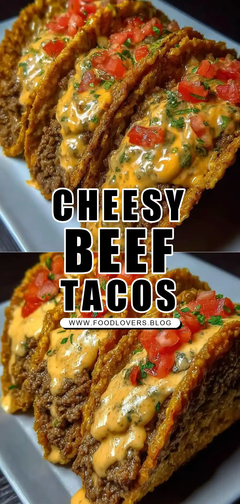 Cheesy Rotel Beef Tacos