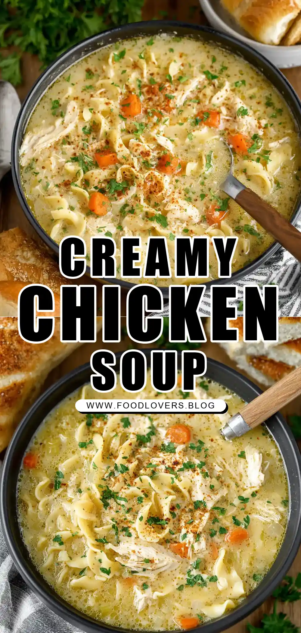 Crockpot Creamy Chicken Noodle Soup