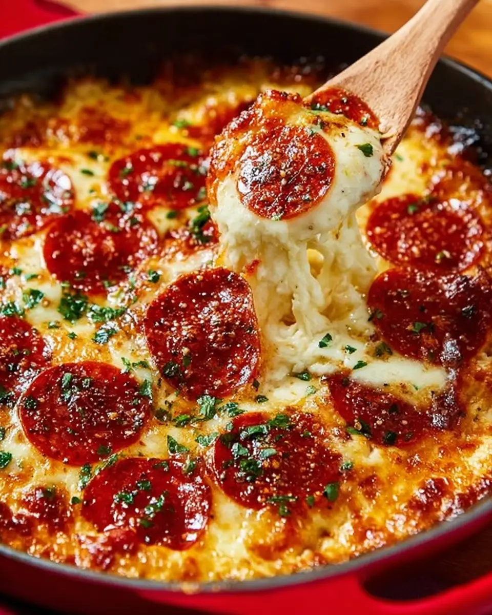 A delicious plate of Cheesy Pizza Dip