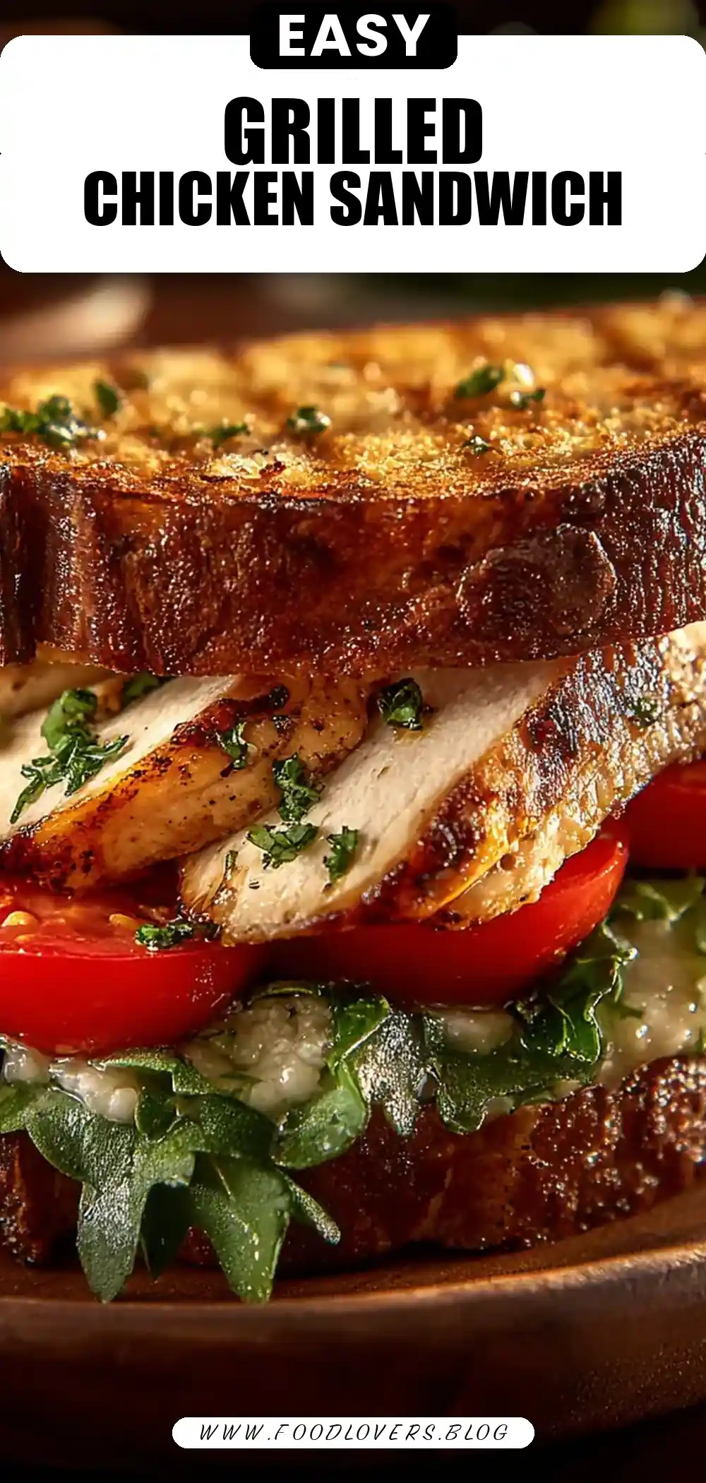 Garlic Butter, Lettuce, Tomato & Grilled Chicken Sandwich