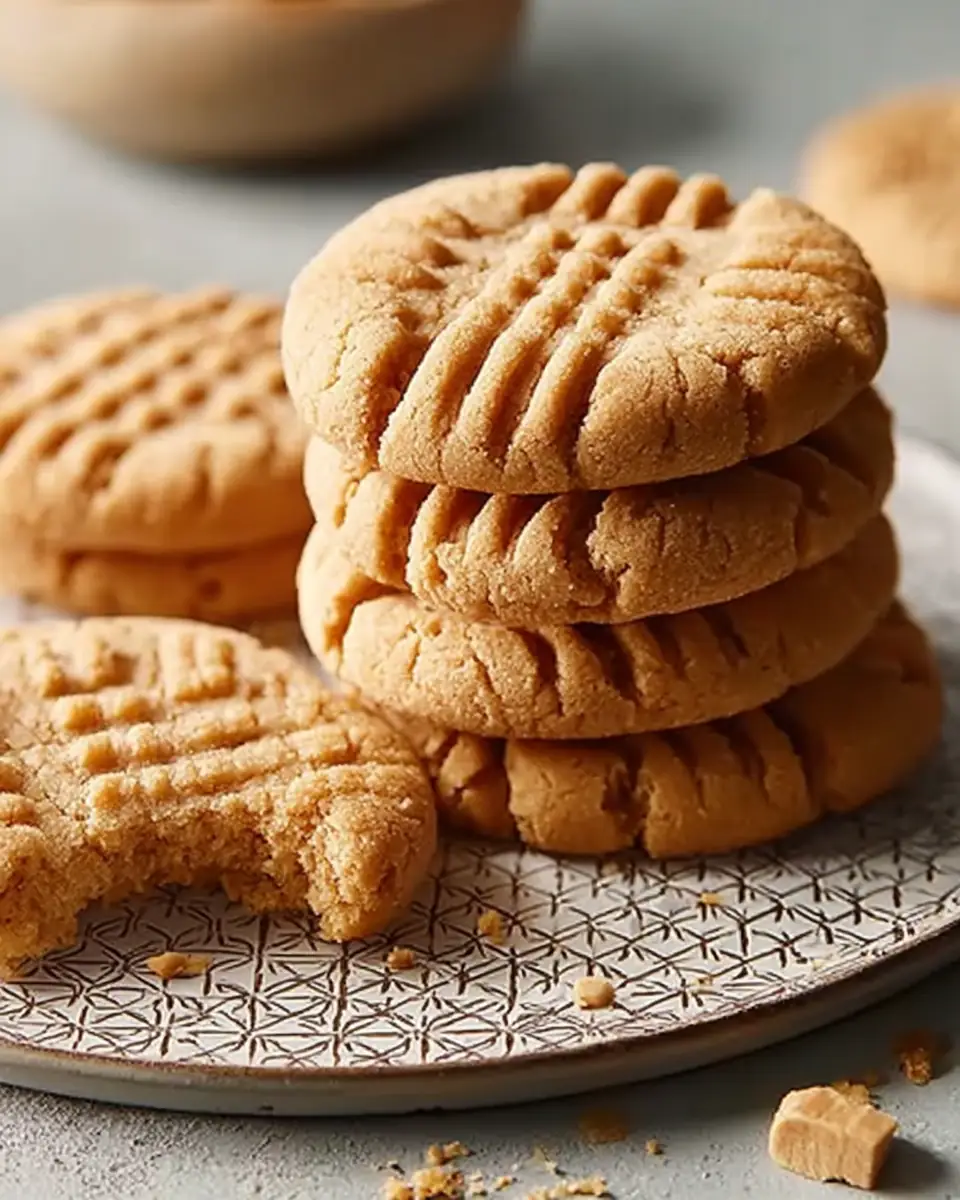 A delicious plate of Peanut Butter Cookies Recipe