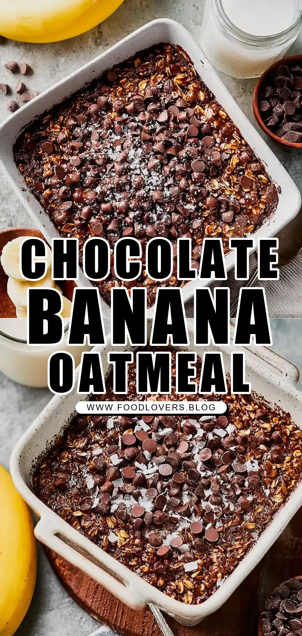 Chocolate Banana Baked Oatmeal