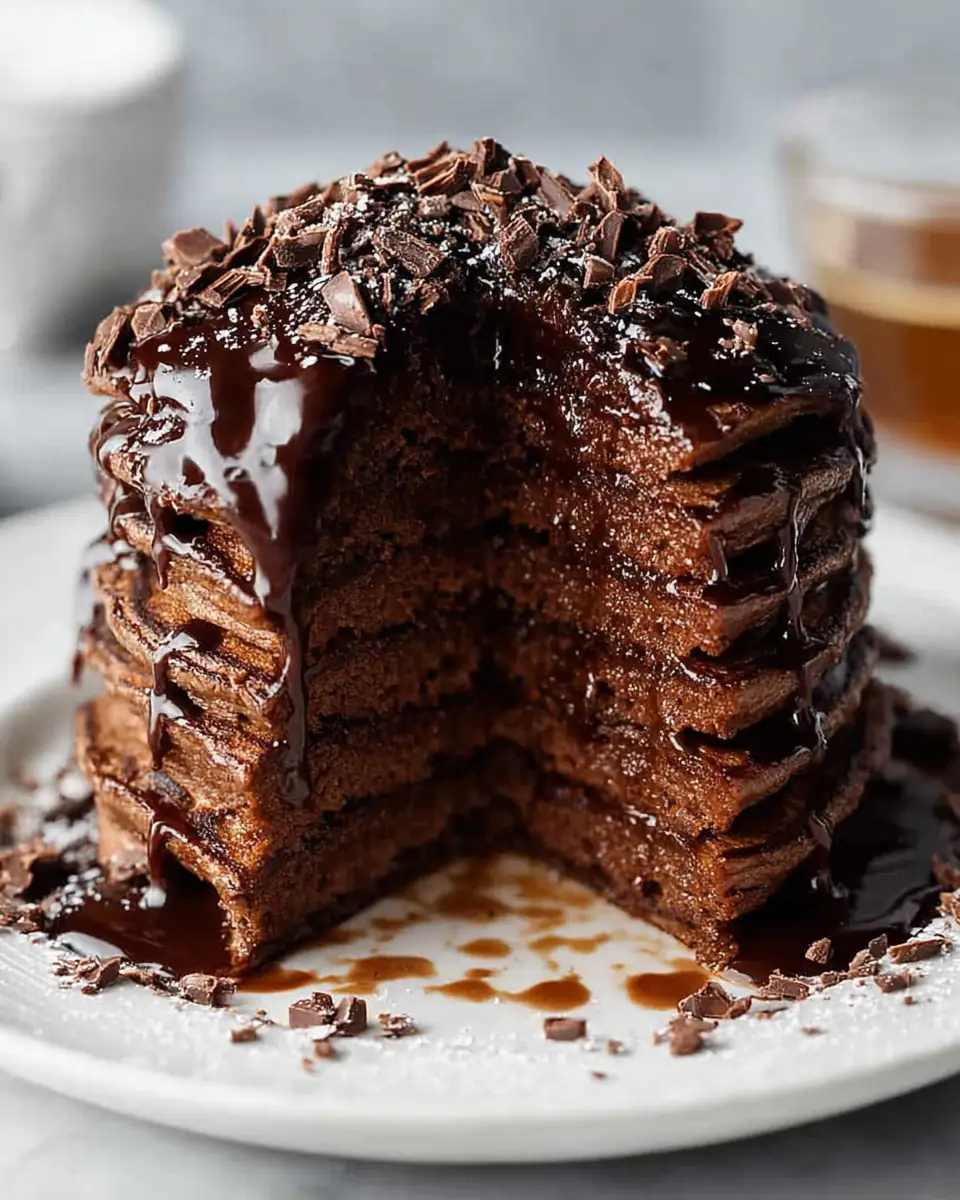 A delicious plate of Chocolate Pancakes