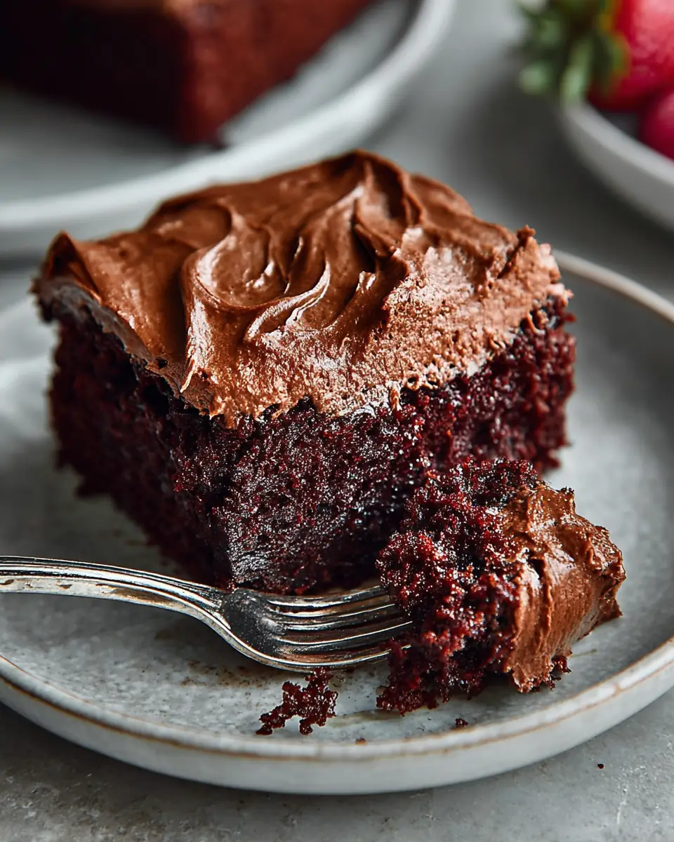 A delicious plate of Easy Chocolate Cake