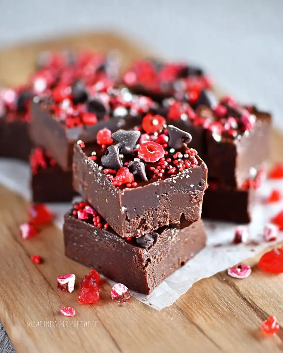 A delicious plate of Red Hot Dark Chocolate Fudge