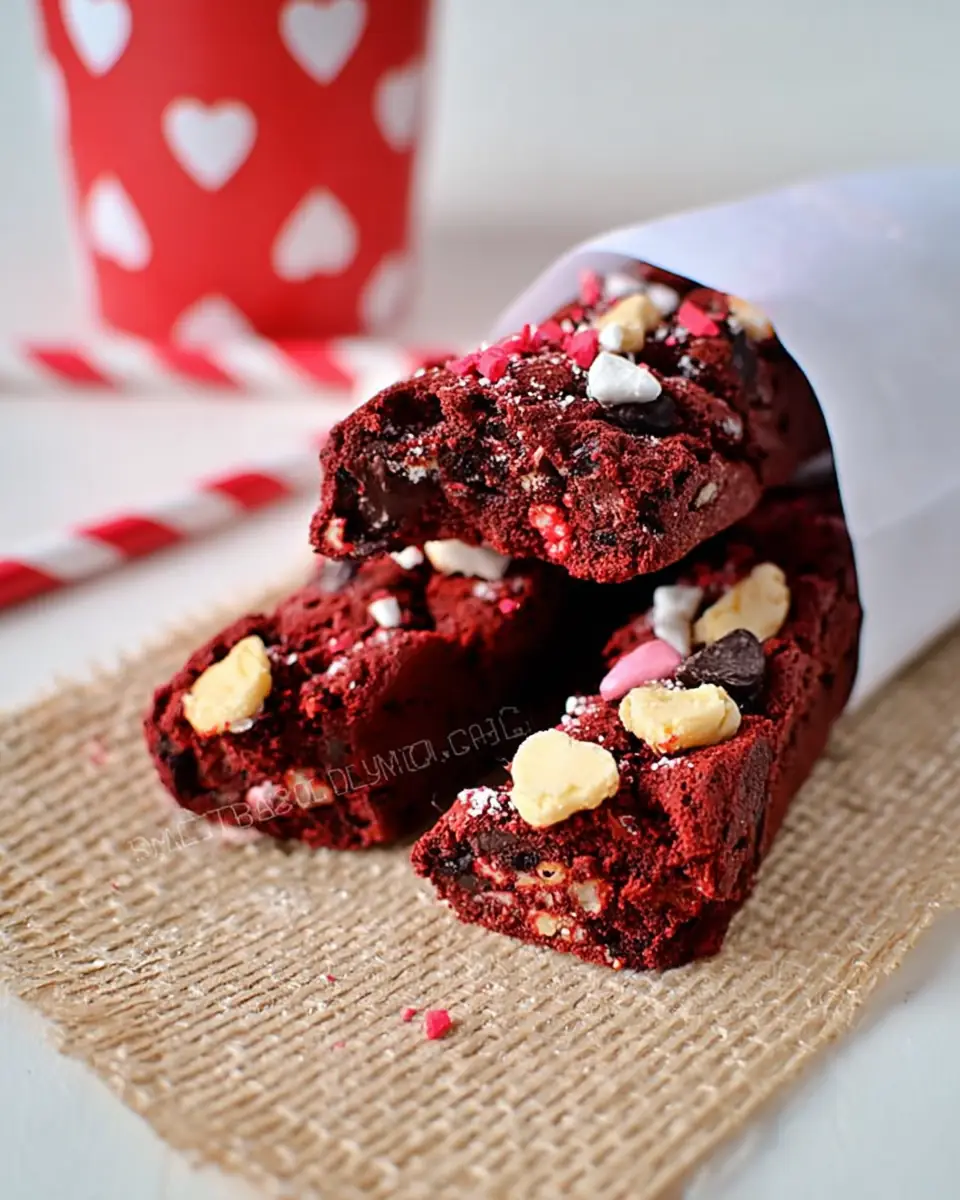 A delicious plate of Red Velvet Biscotti