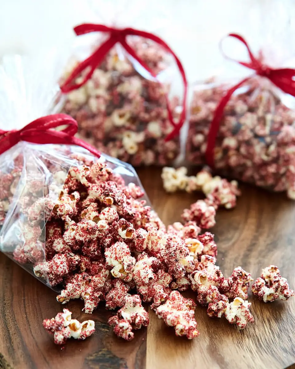 A delicious plate of Red Velvet Popcorn