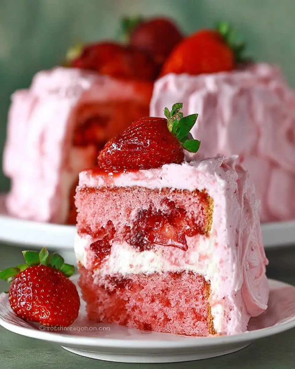 A delicious plate of Strawberry Cake Recipe – From Scratch