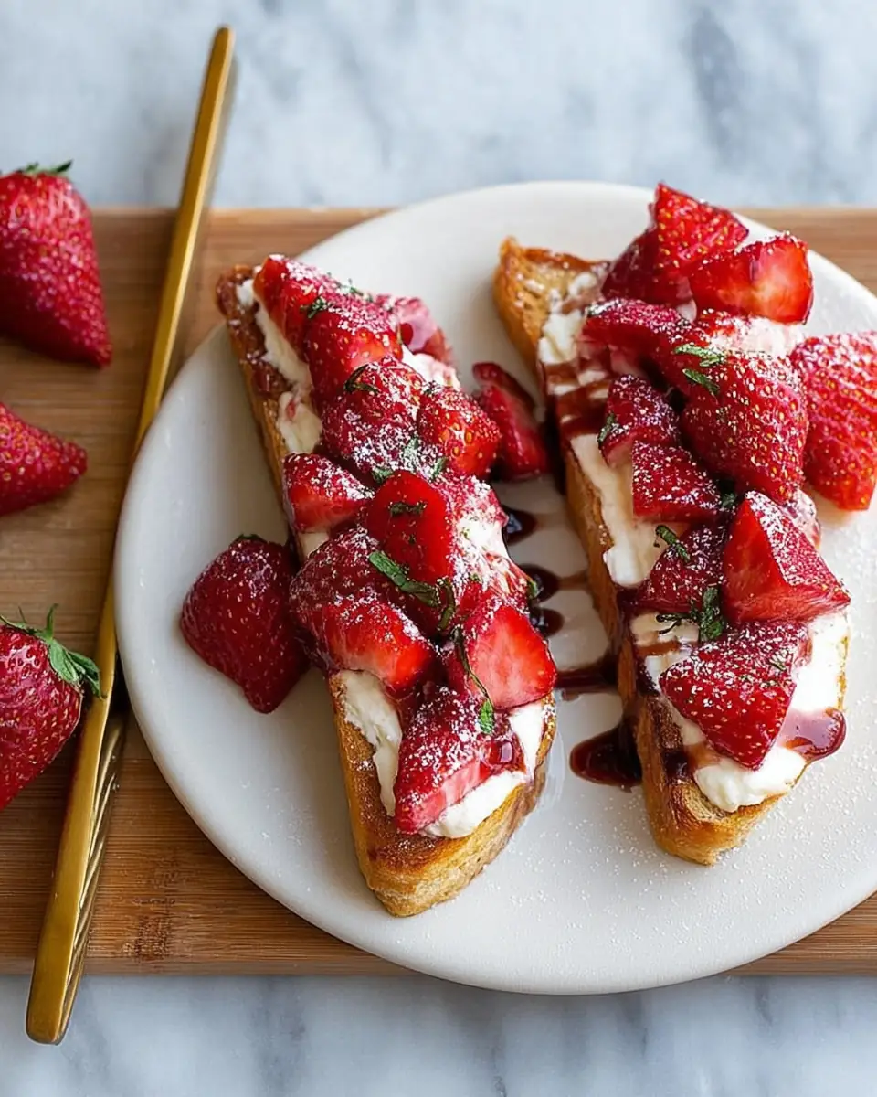A delicious plate of Strawberry Cheesecake Toast