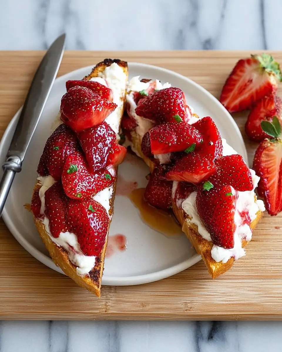 A delicious plate of Strawberry Cheesecake Toast