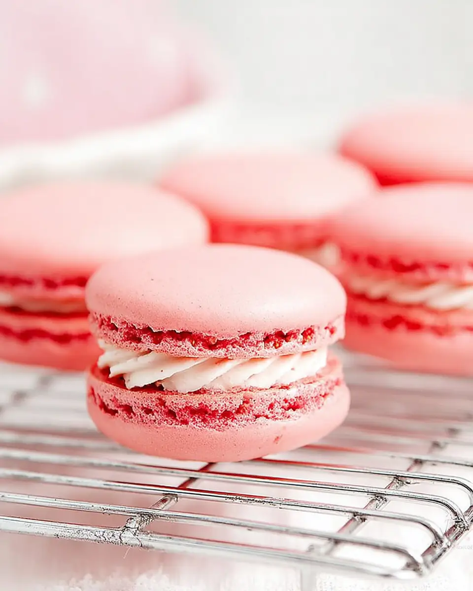 A delicious plate of Strawberry Macaron Recipe