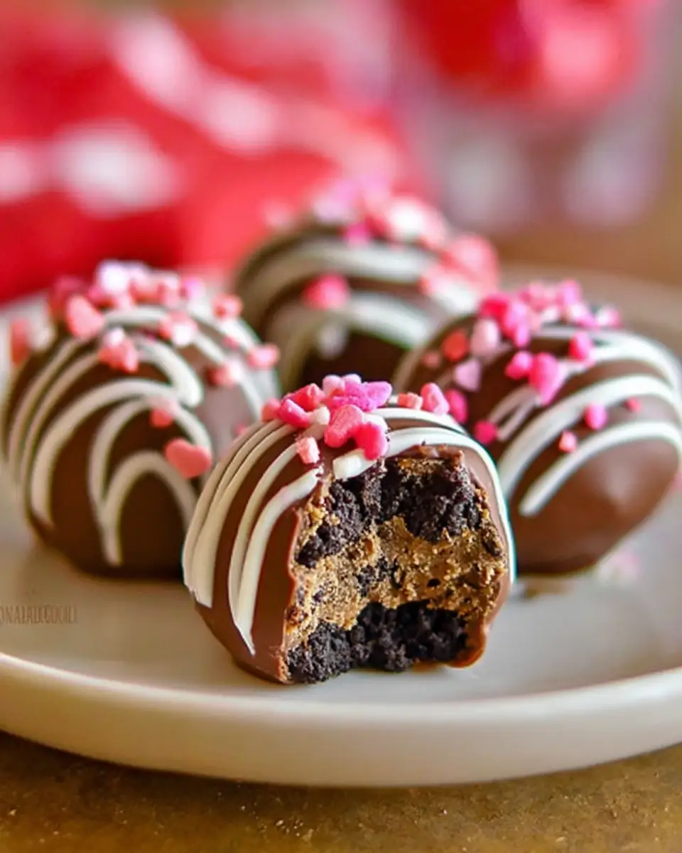 A delicious plate of Valentine Oreo Truffles