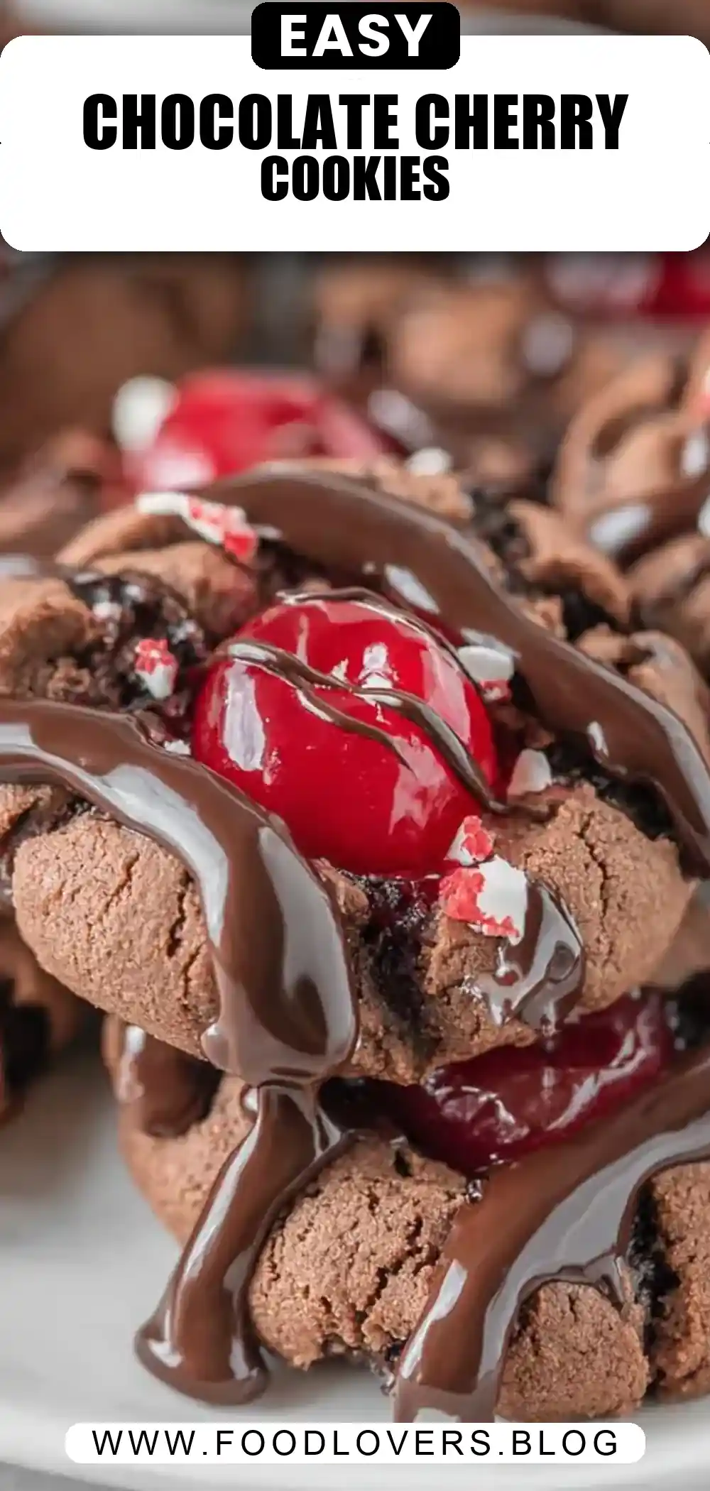Chocolate Cherry Thumbprint Cookies