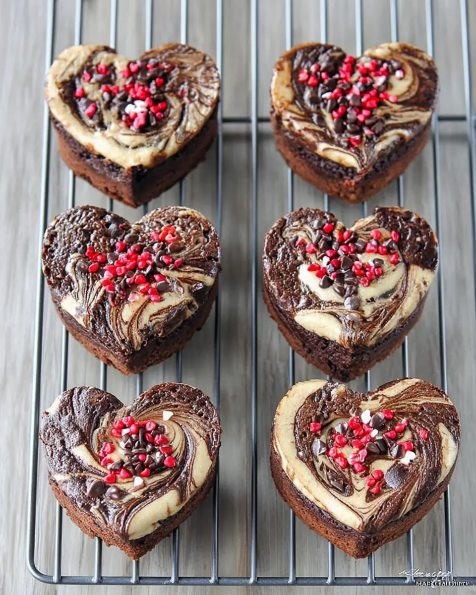 A delicious plate of Cheesecake Brownie Hearts