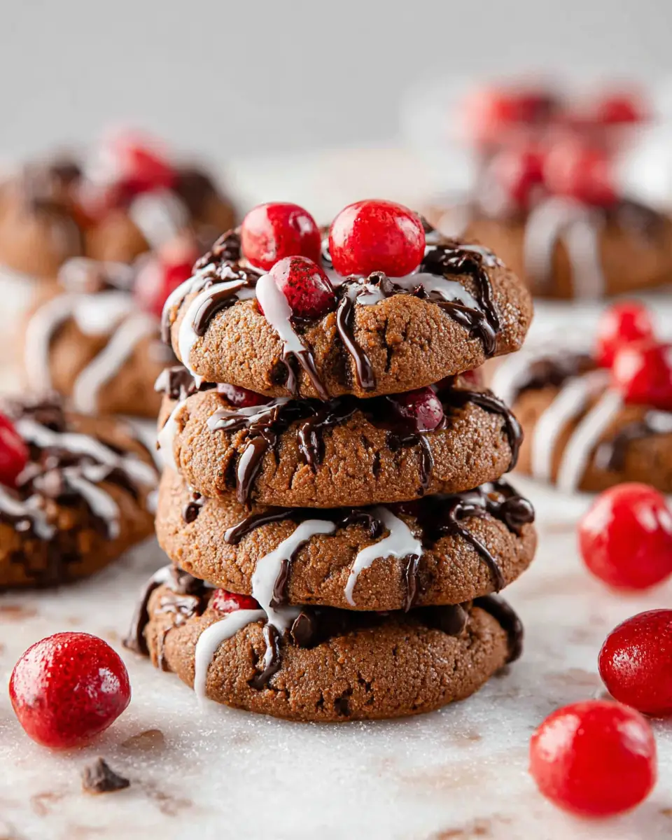 A delicious plate of Chocolate Cherry Cookies