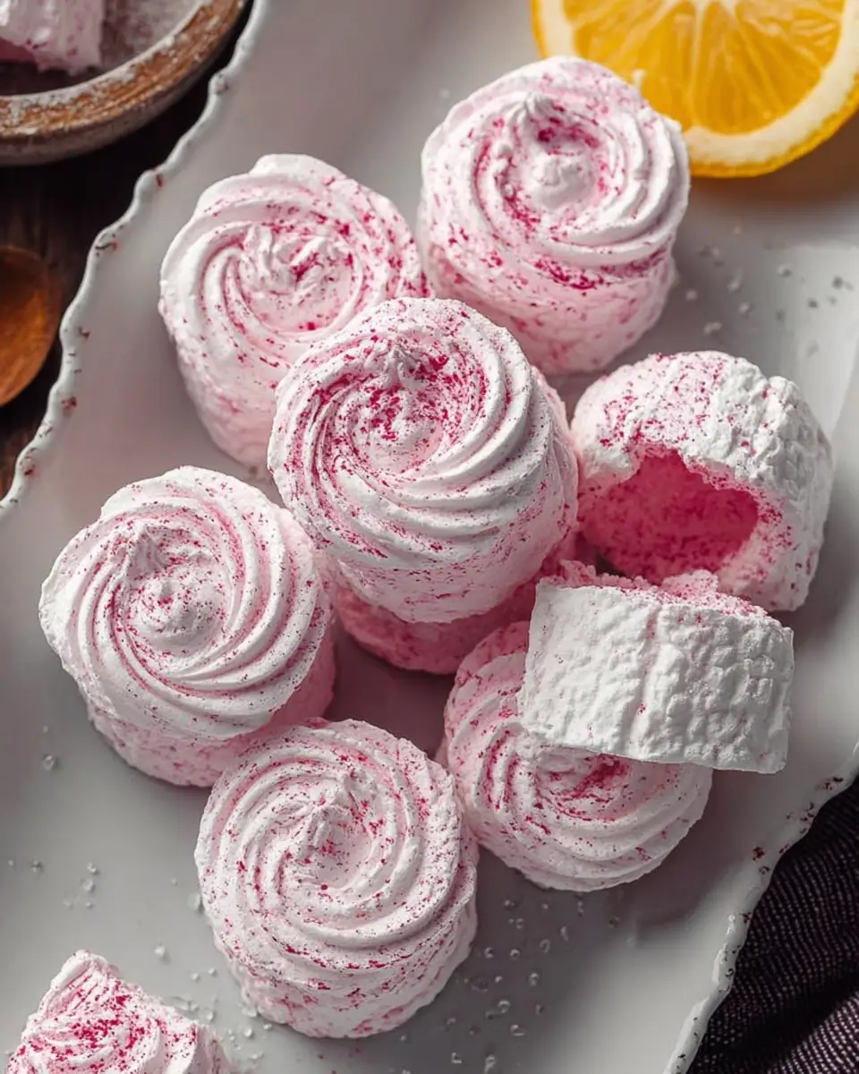 A delicious plate of Homemade Marshmallows (Zephyr) VIDEO