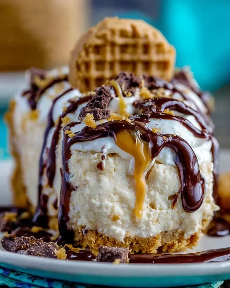 A delicious plate of Peanut Butter Pie with Cool Whip