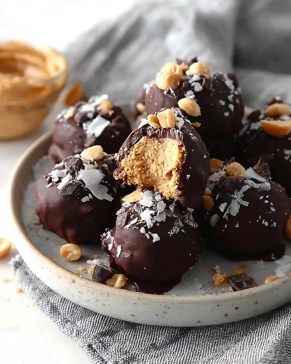 A delicious plate of Peanut Butter Truffles