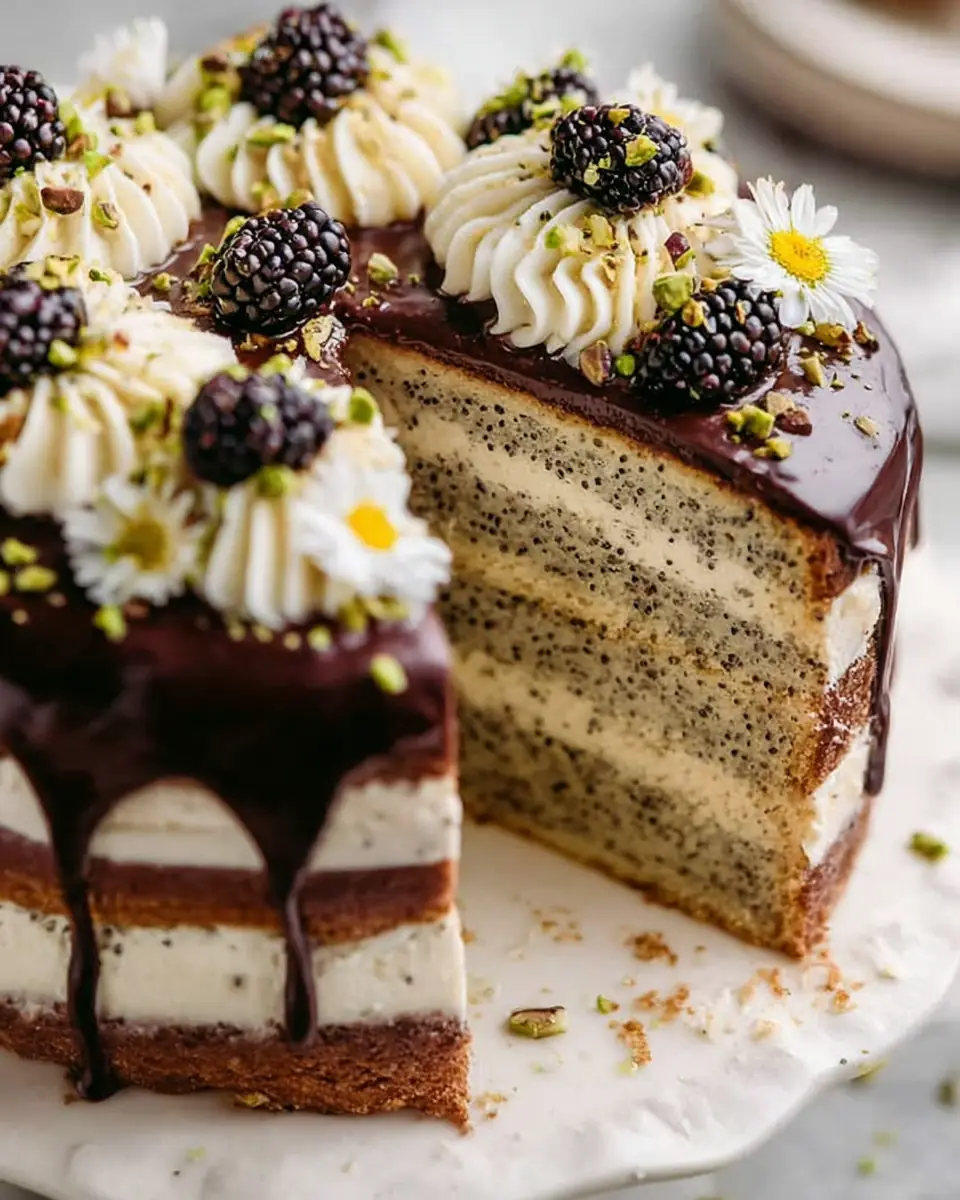 Poppy Seed Cake with Chocolate Ganache