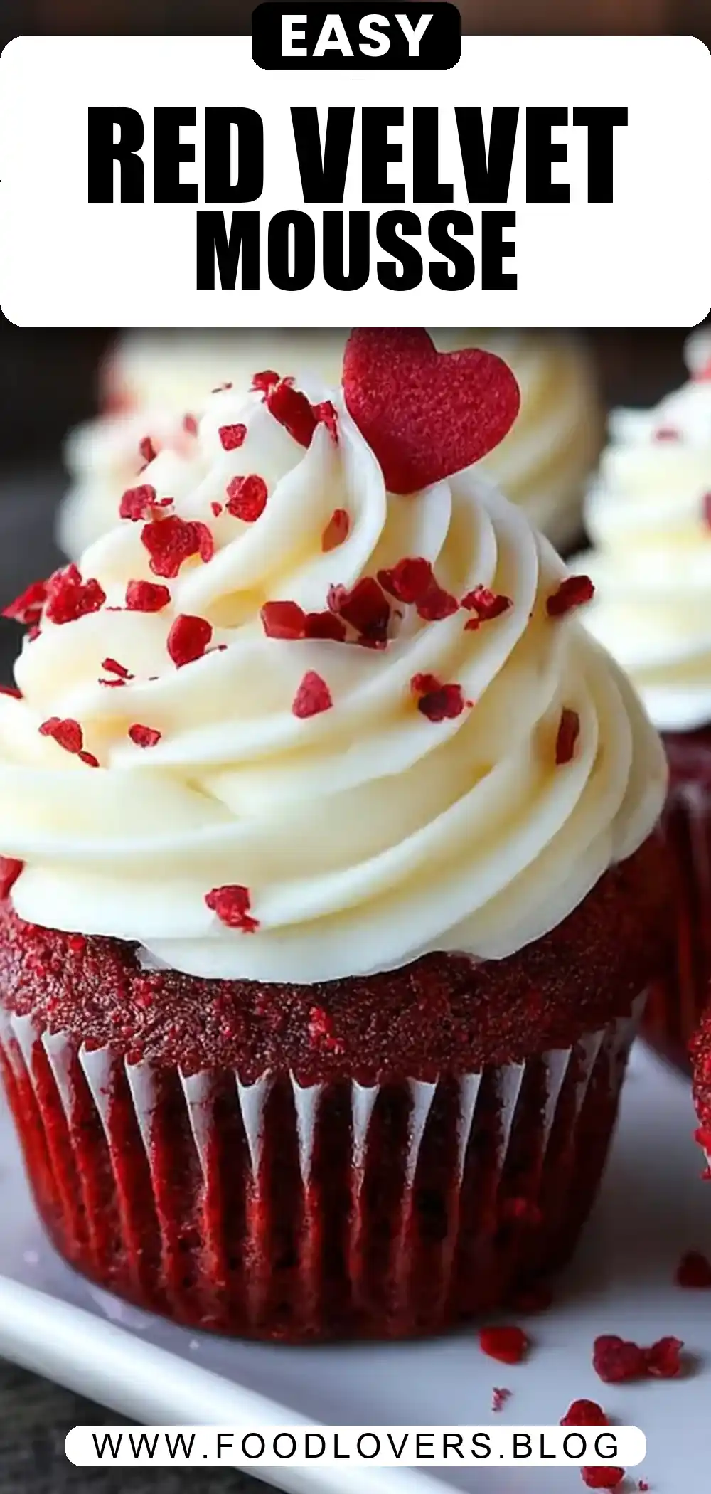 Red Velvet Cupcakes with White Chocolate Mousse