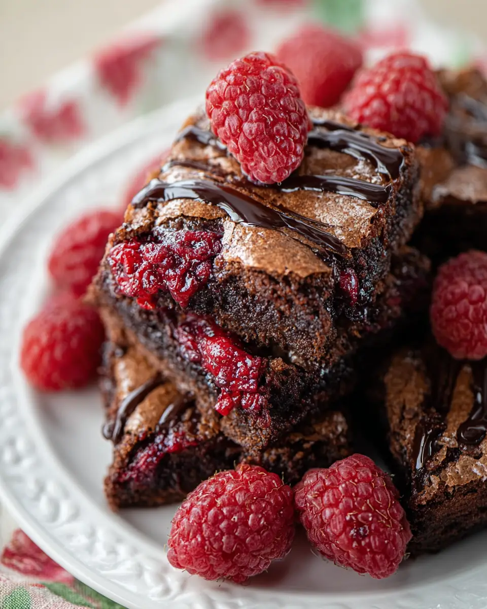 A delicious plate of Raspberry Brownie