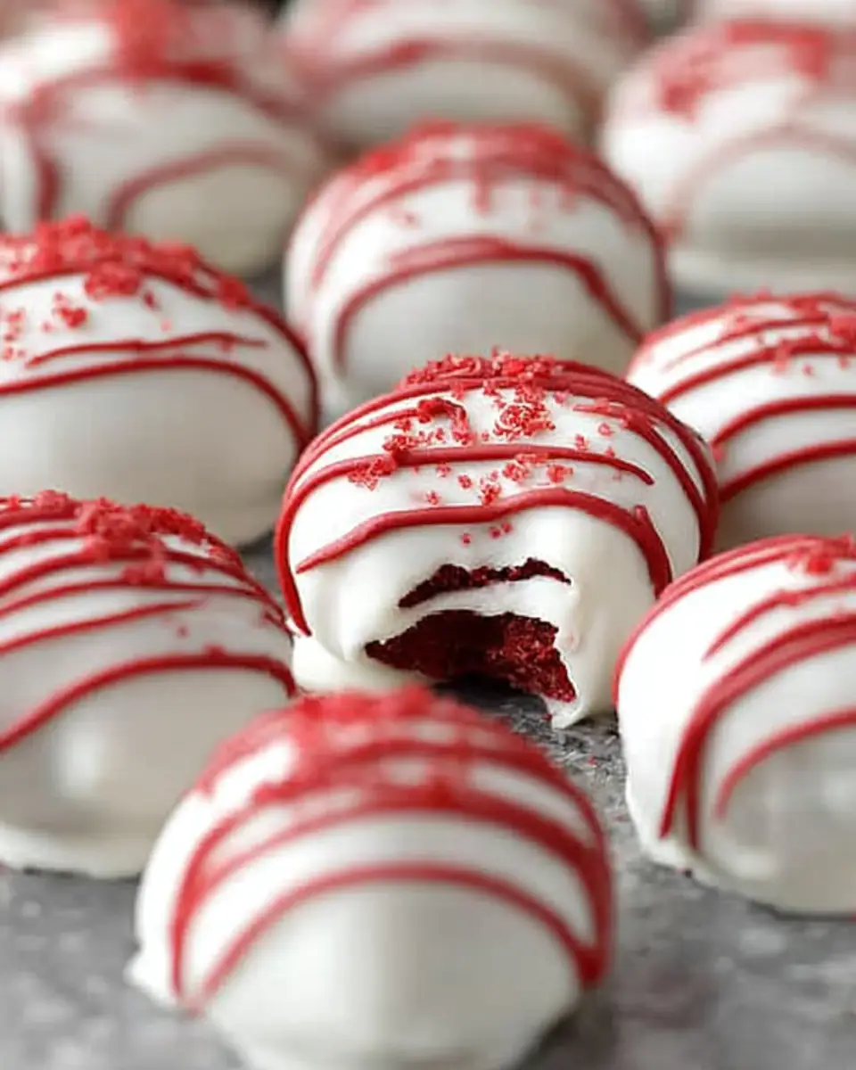 A delicious plate of Red Velvet Cake Bites