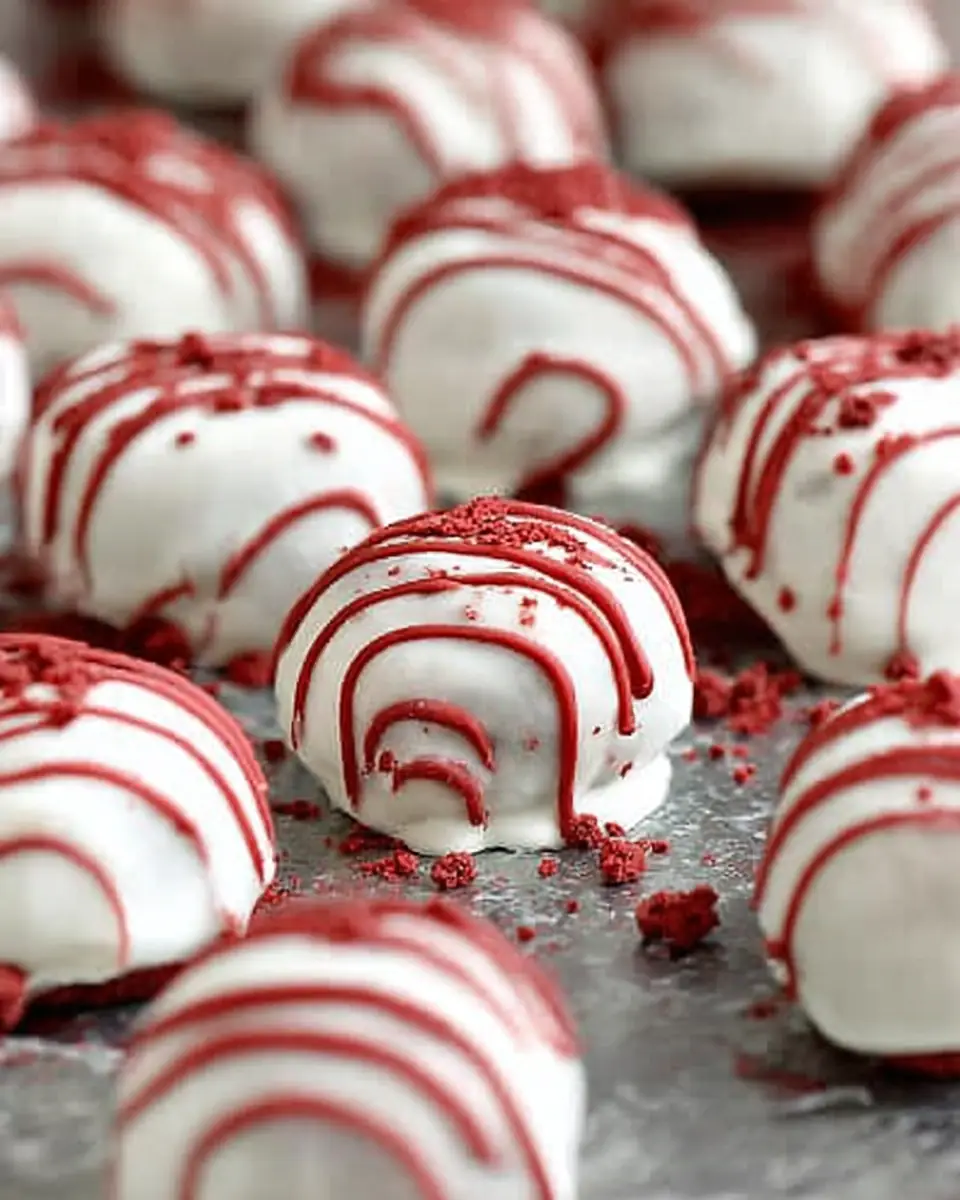 A delicious plate of Red Velvet Cake Bites