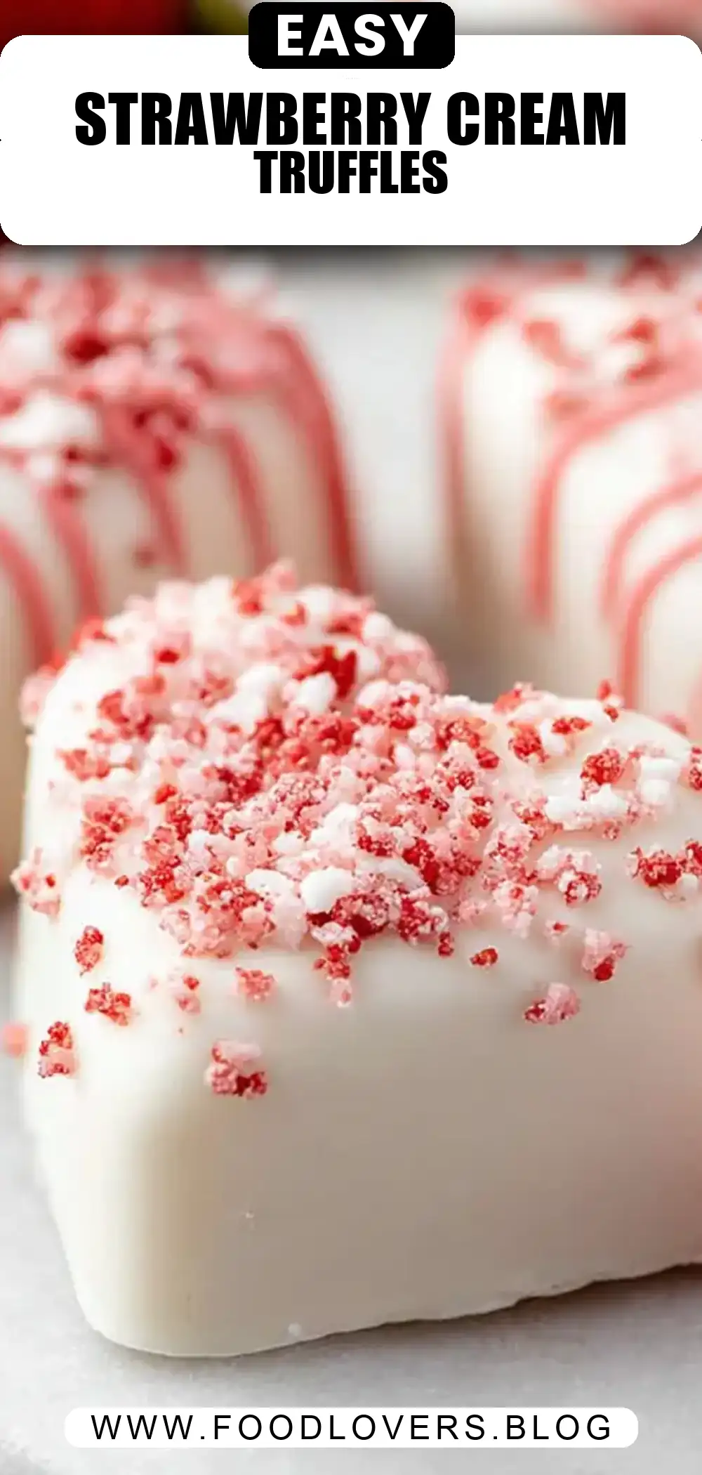 Strawberries and Cream Truffle Hearts