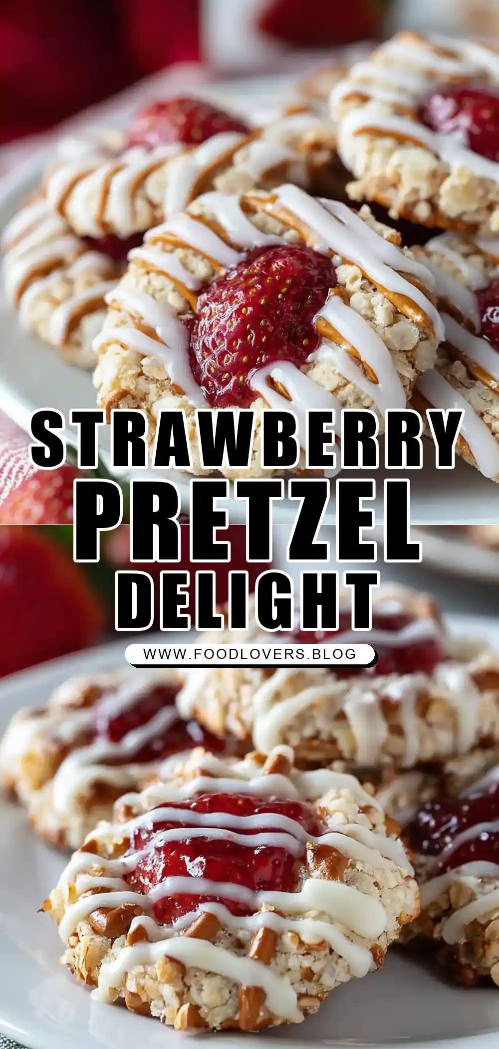Strawberry Pretzel Cookies