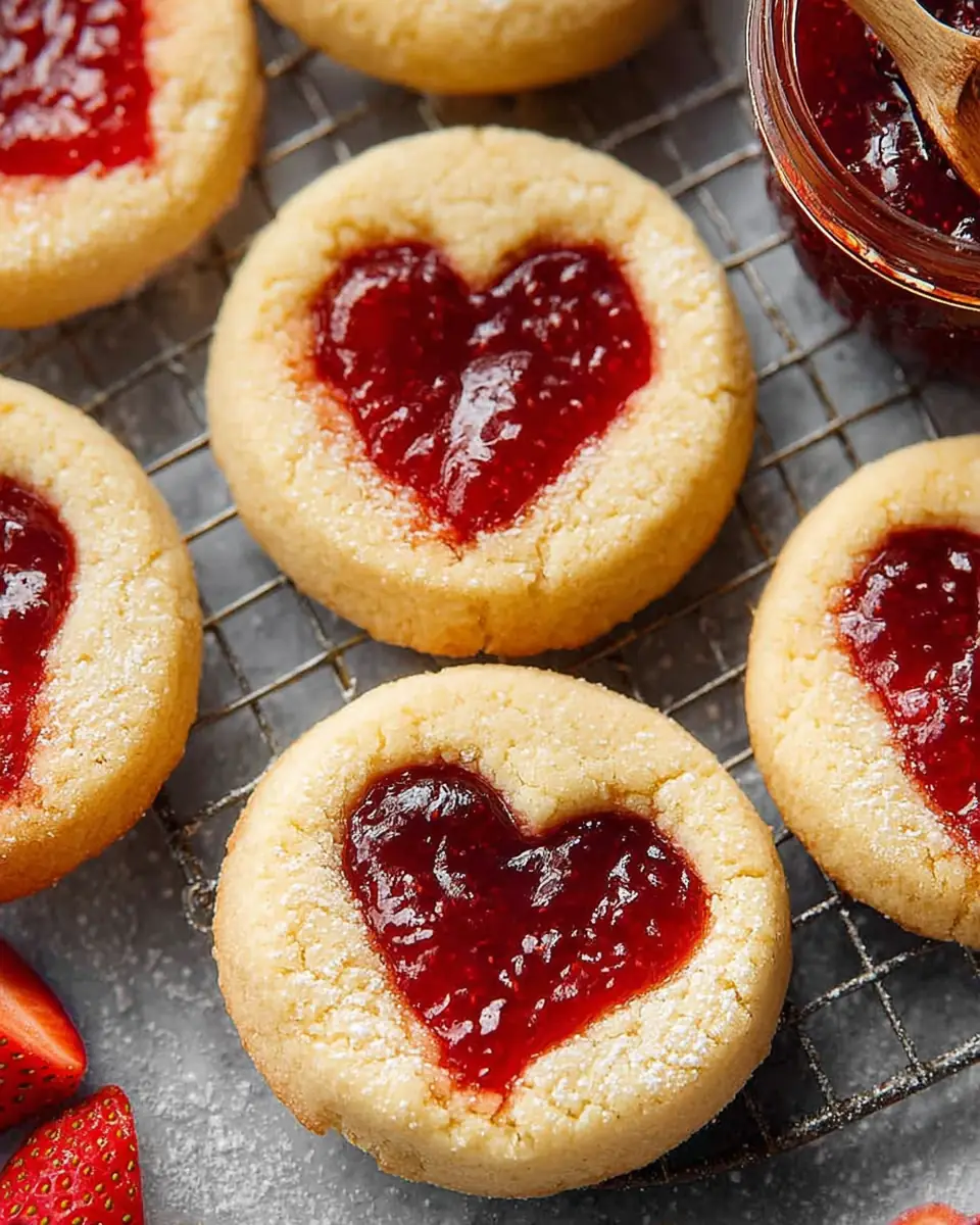 A delicious plate of Shortbread Cookies With Jam