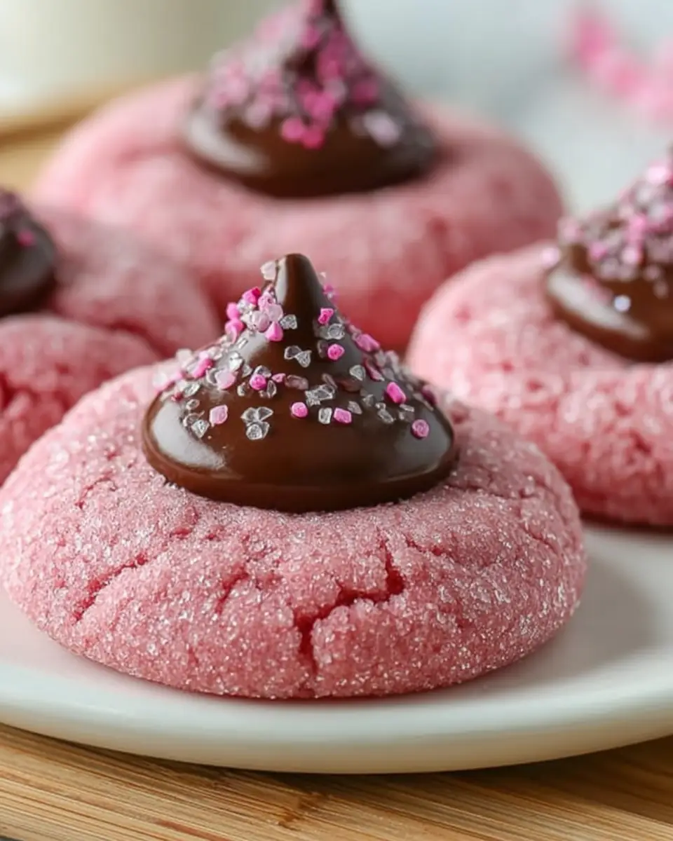 A delicious plate of Strawberry Kiss Cookies