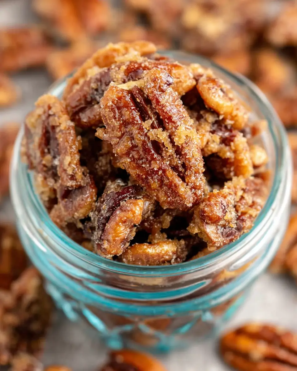 A delicious plate of Air Fryer Candied Pecans