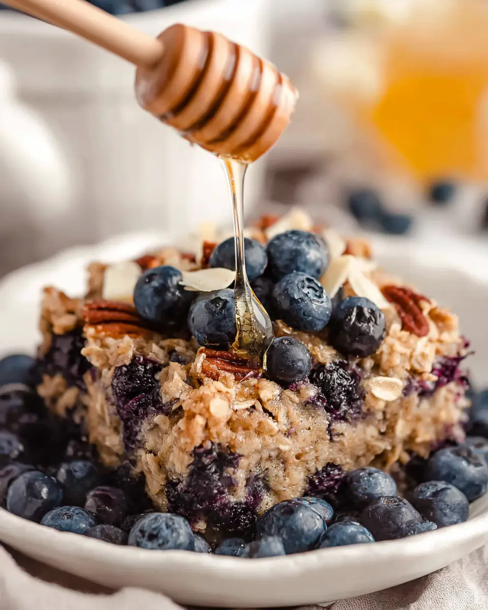 A delicious plate of Blueberry Baked Oatmeal