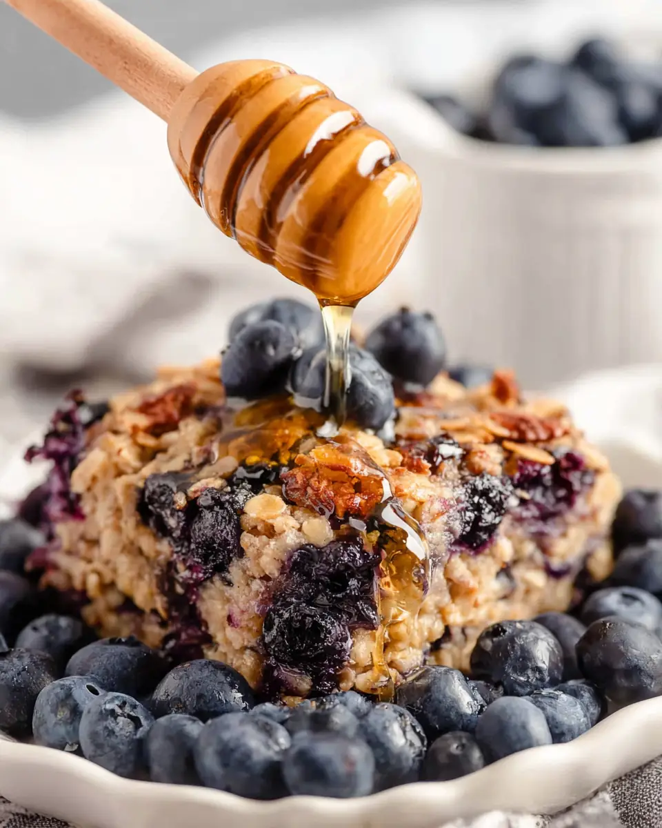 A delicious plate of Blueberry Baked Oatmeal