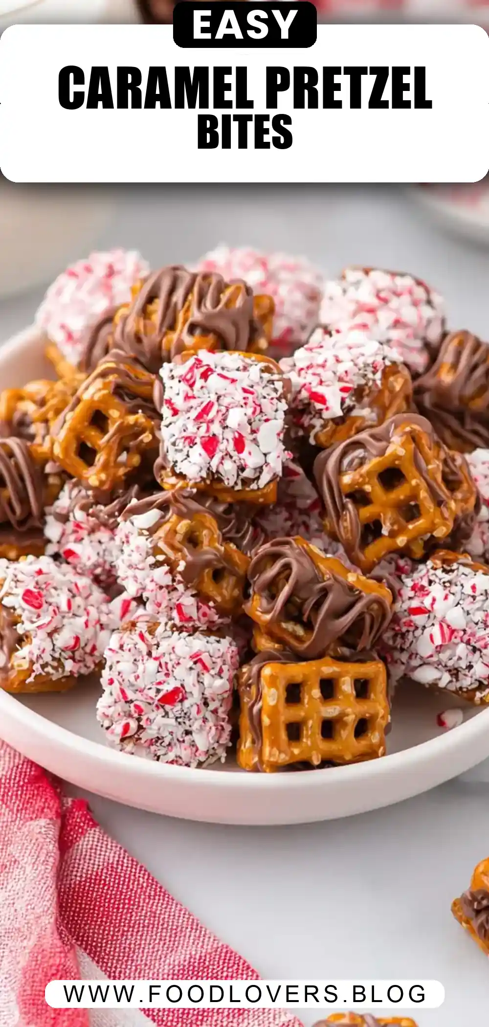 Christmas Caramel Pretzel Bites