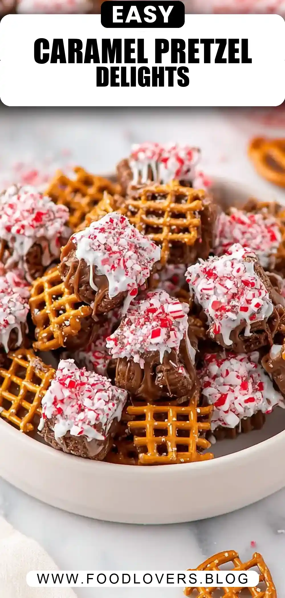 Christmas Caramel Pretzel Bites