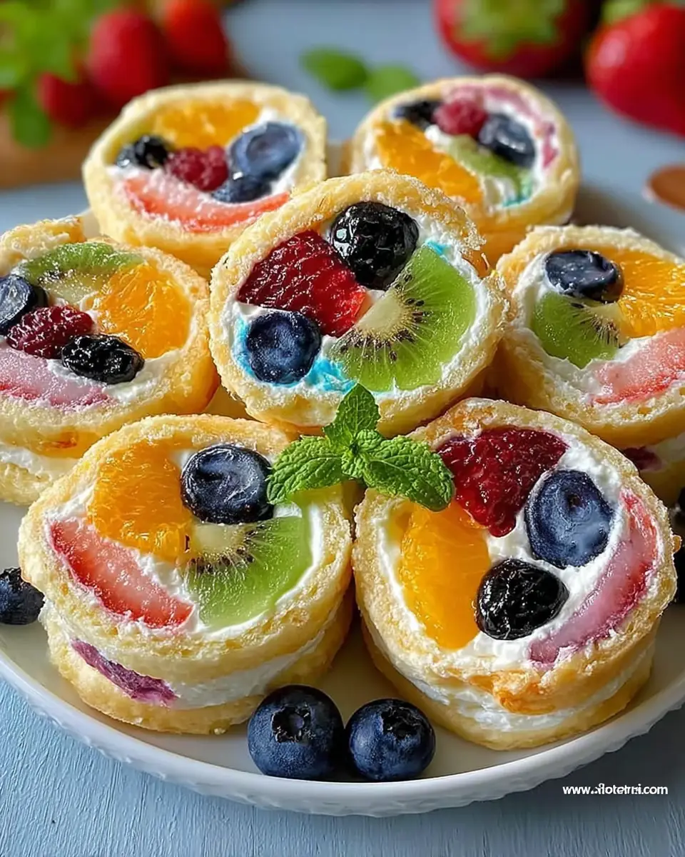 Cheesecake Fruit Salad Roll Ups
