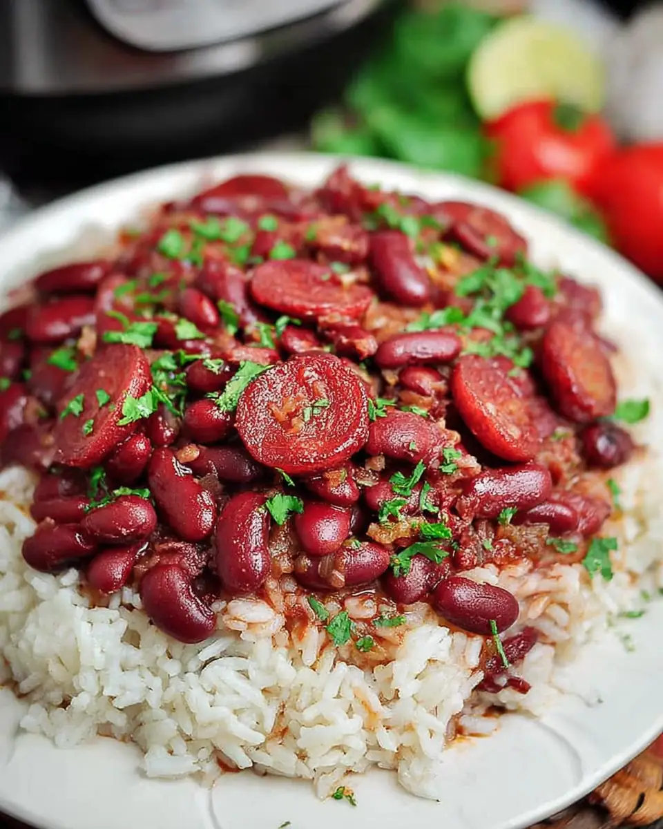 A delicious plate of Easy Instant Pot Red Beans And Rice