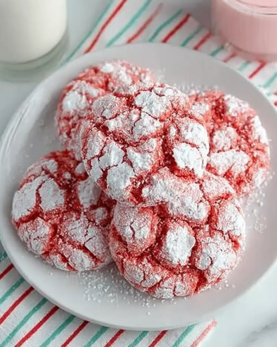 Easy Strawberry Crinkle Cookies with Cake Mix