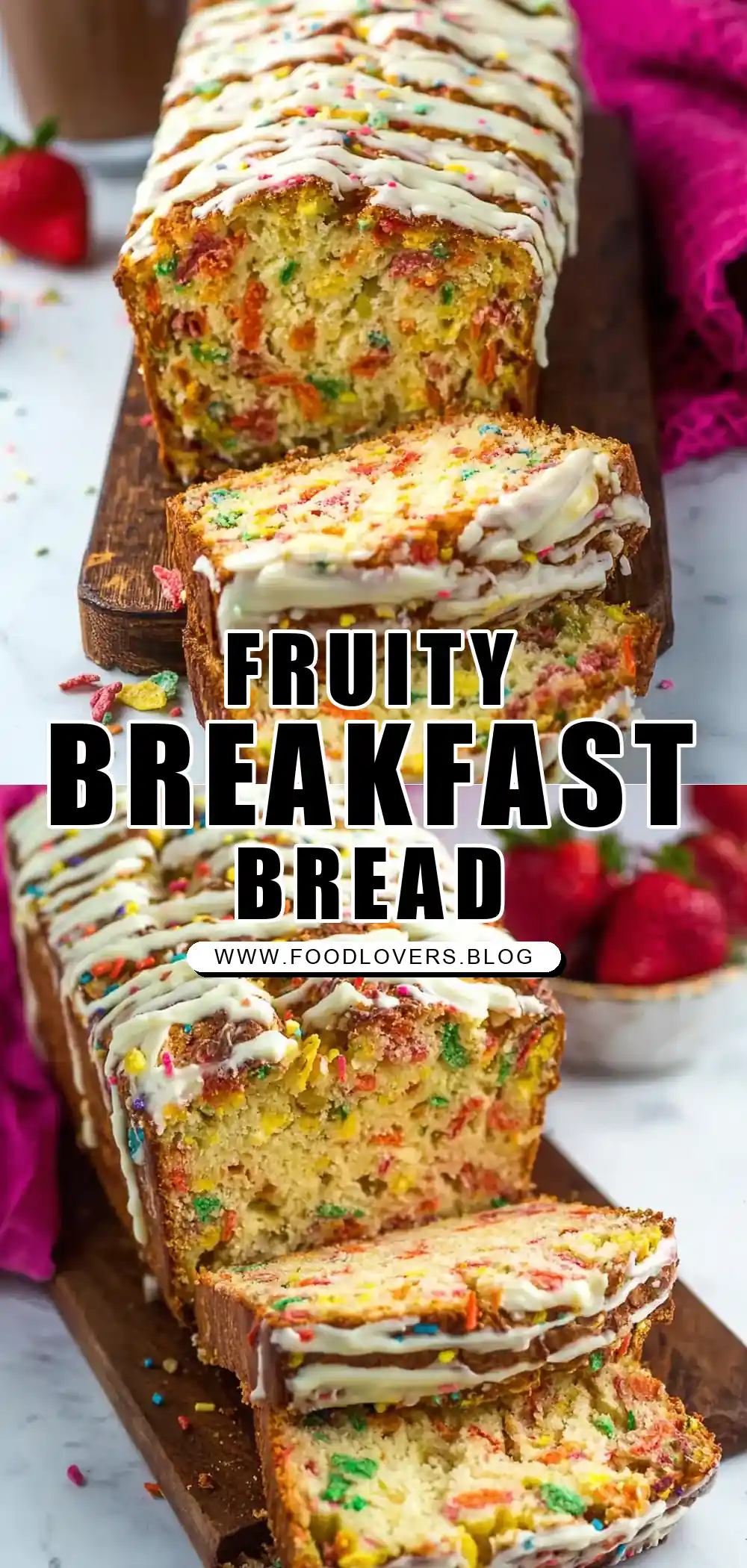 Fruity Pebble Breakfast Bread