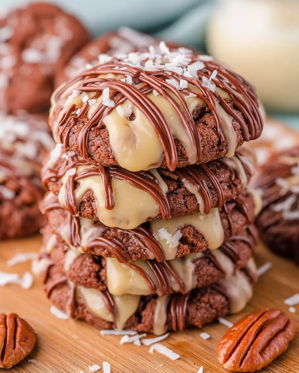 A delicious plate of German Chocolate Cake Cookies