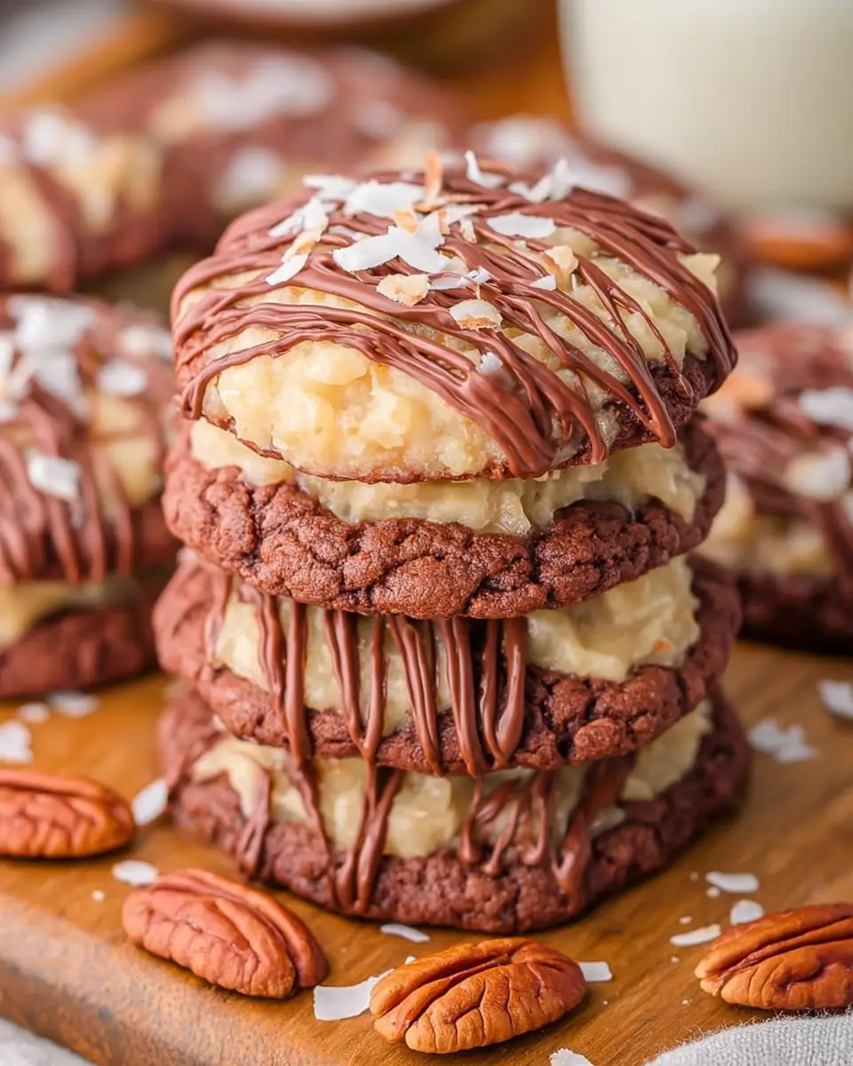 A delicious plate of German Chocolate Cake Cookies