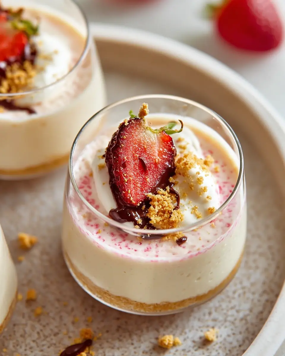 A delicious plate of No Bake Cheesecake Cups