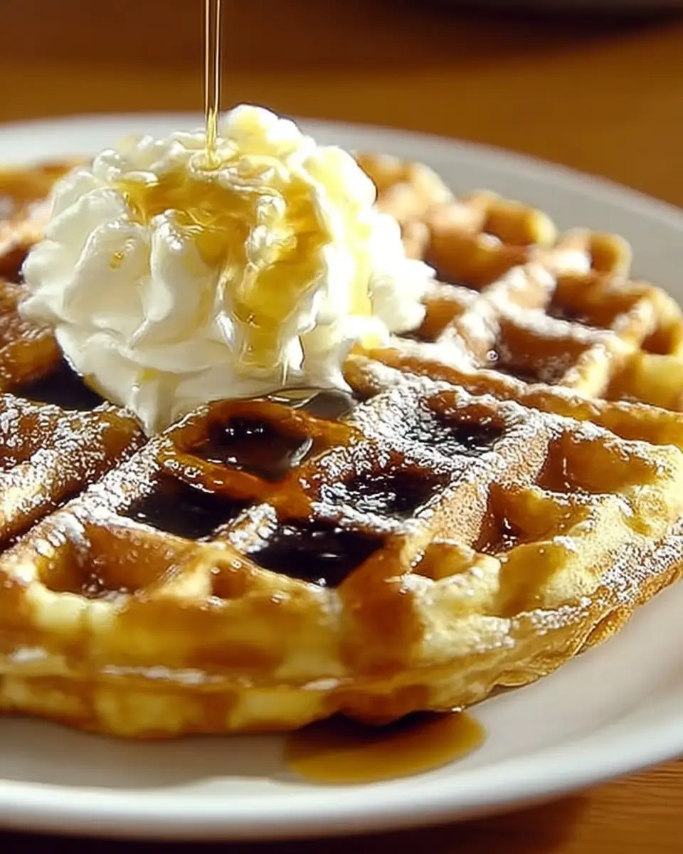 A delicious plate of Perfect Waffle House Waffle Recipe: Fluffy & Delicious