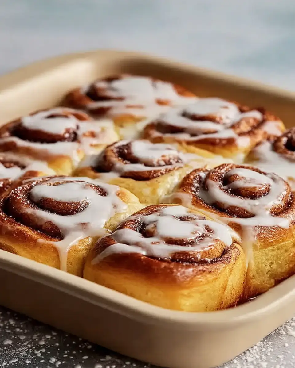 A delicious plate of The Best Cinnamon Rolls EVER (Soft, Fluffy & Homemade)