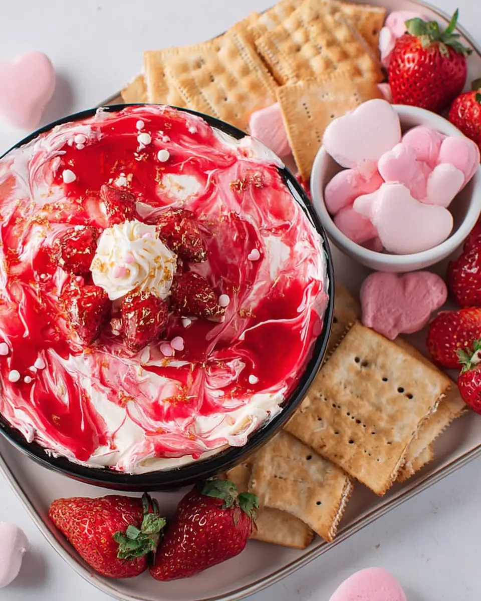 A delicious plate of Valentines Day Dip Dessert